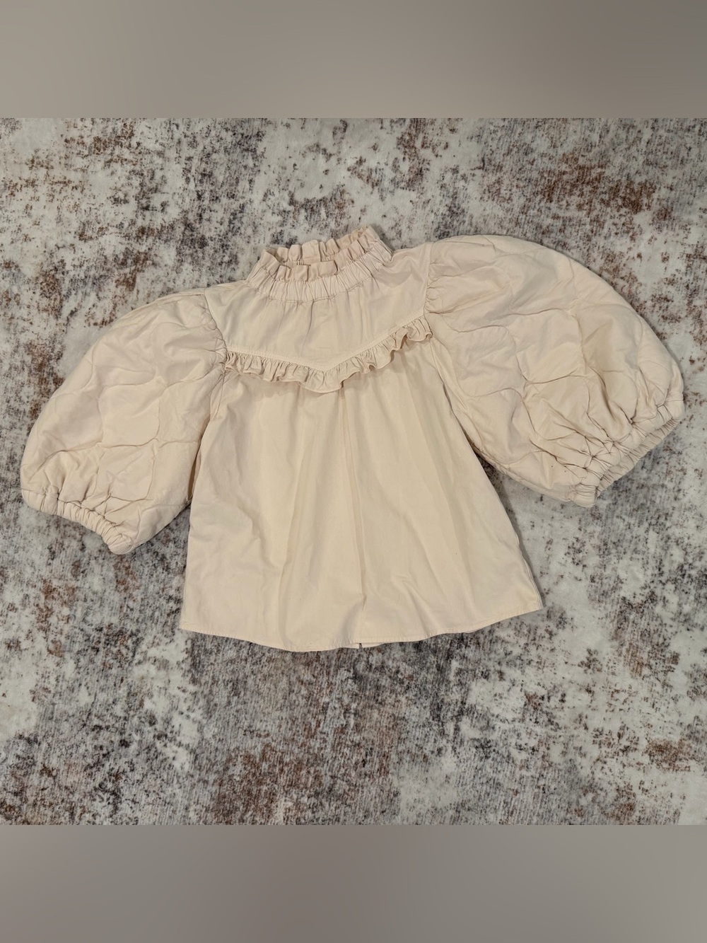 Sea NY Layla Quilted Puff Sleeve Top in barley | Women’s XS